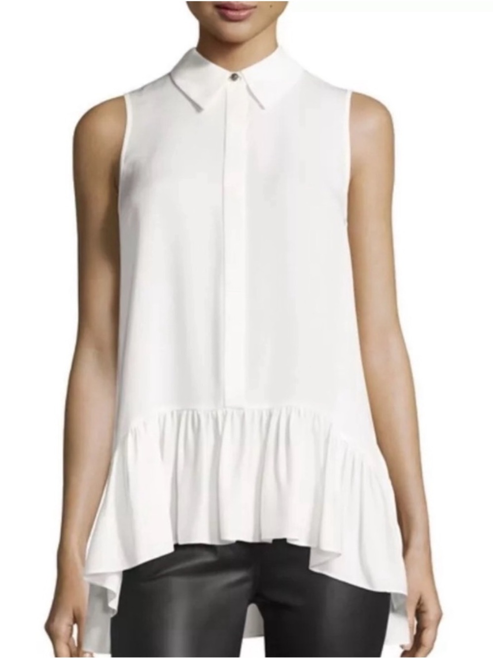 🪽 Diane von Furstenberg sleeveless high low sleeveless blouse